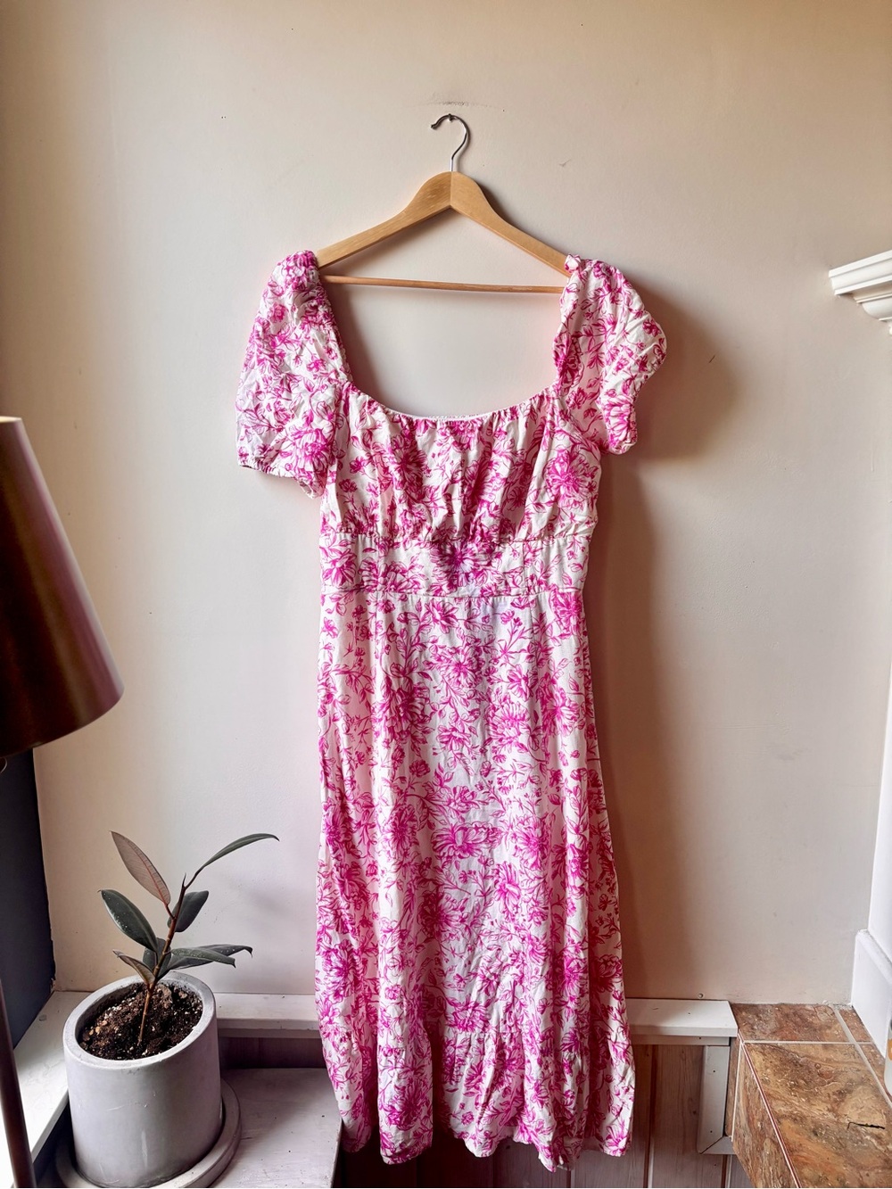 LONDON TIMES | floral puff sleeve dress | size 16 - Picture 4 of 8